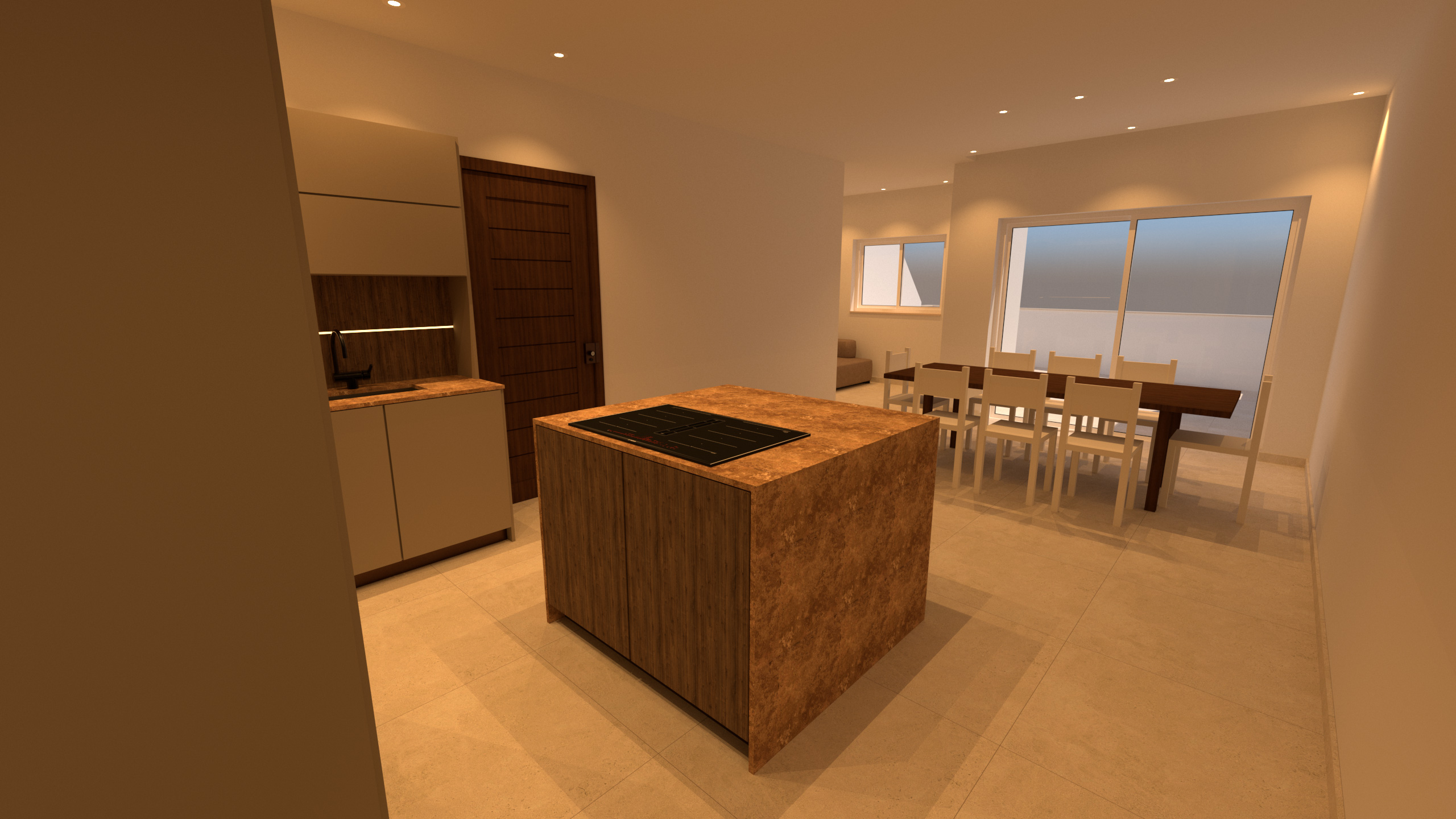 The Peak Complex - Penthouse 1 - Kitchen / Living / Dining - 1